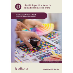 Especificaciones de calidad de la materia prima. ARGN0109 - Producción editorial