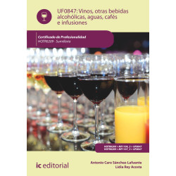Vinos, otras bebidas alcohólicas, aguas, cafés e infusiones. HOTR0209 - Sumillería