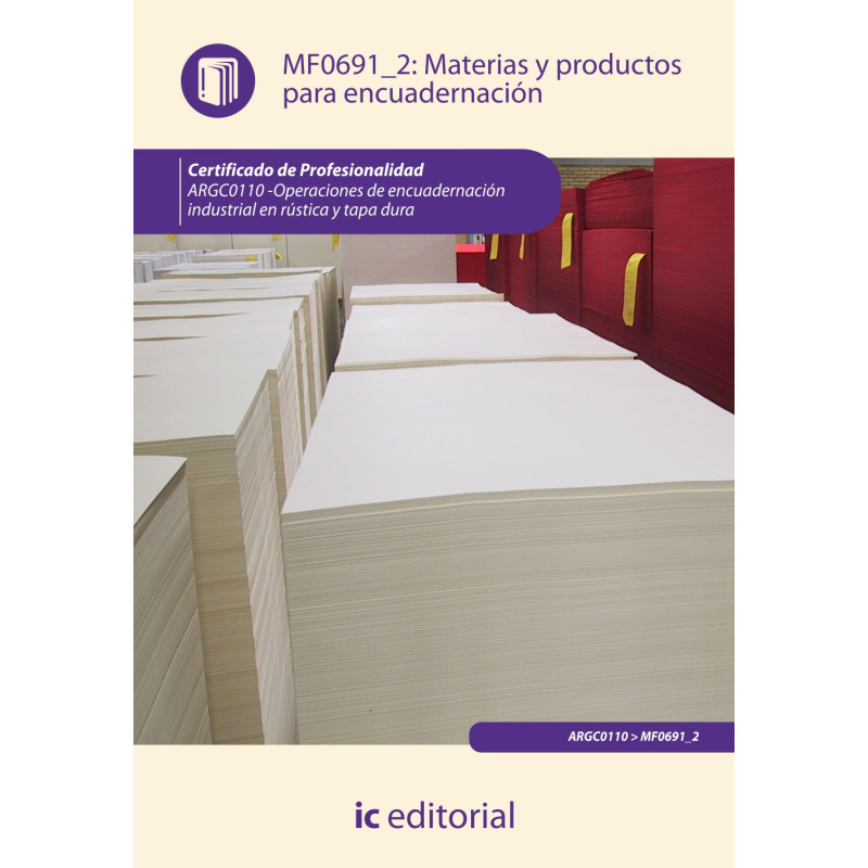 Materias y productos para encuadernación. ARGC0110 - Operaciones de encuadernación industrial en rústica y tapa dura