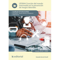 Función del mando intermedio en la Prevención de Riesgos Laborales. HOTA0208 - Gestión de pisos y limpieza en alojamientos